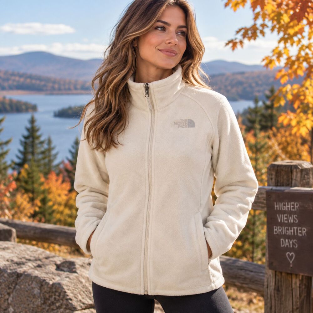 The North Face Glacier Women's White Full-Zip Fleece Jacket M